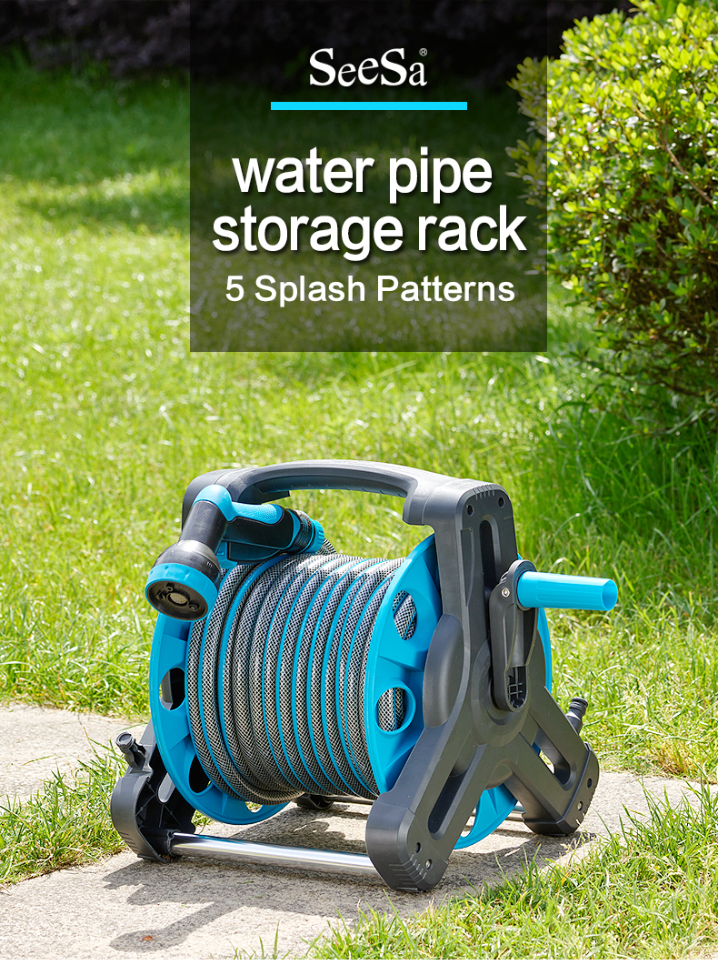 بكرة خرطوم دوارة متينة وعربة