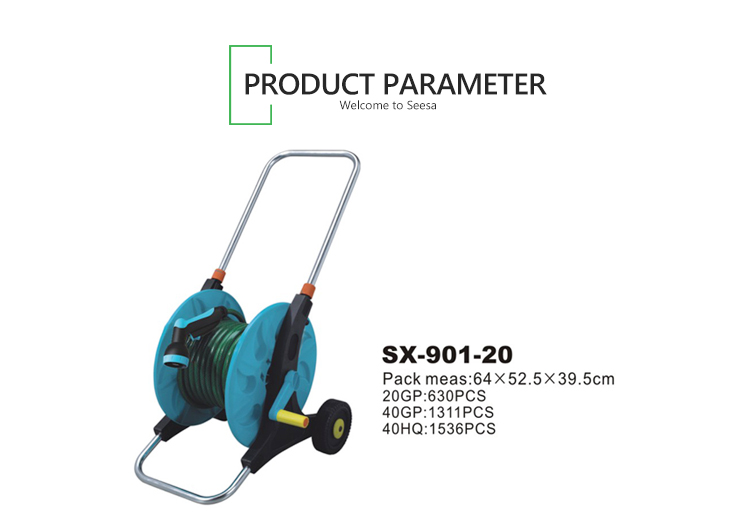 عربة بكرة خرطوم العشب ذات عجلتين