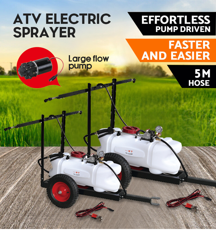 معدات الرش الزراعية ATV في الميدان